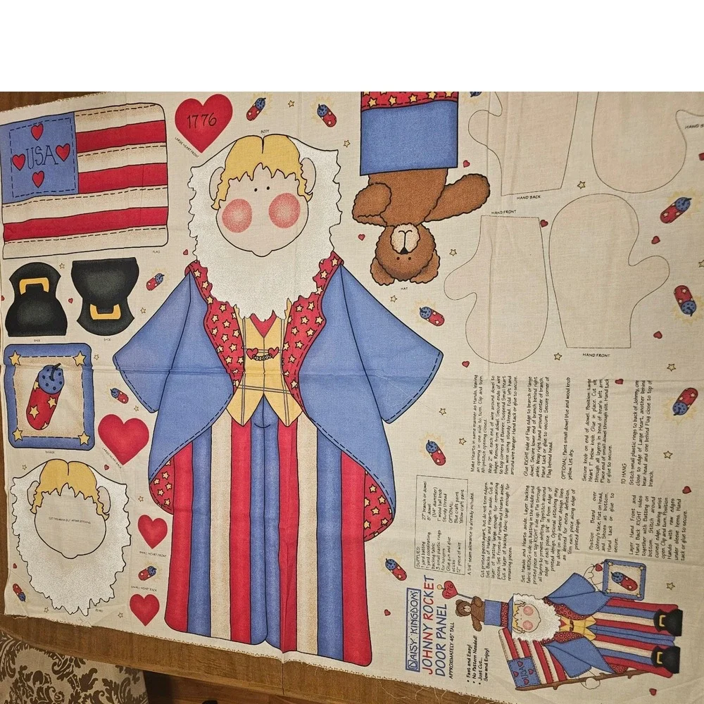 Daisy Kingdom Fabric #3691 Johnny Rocket Door Panel USA Patriotic New Uncut 1998